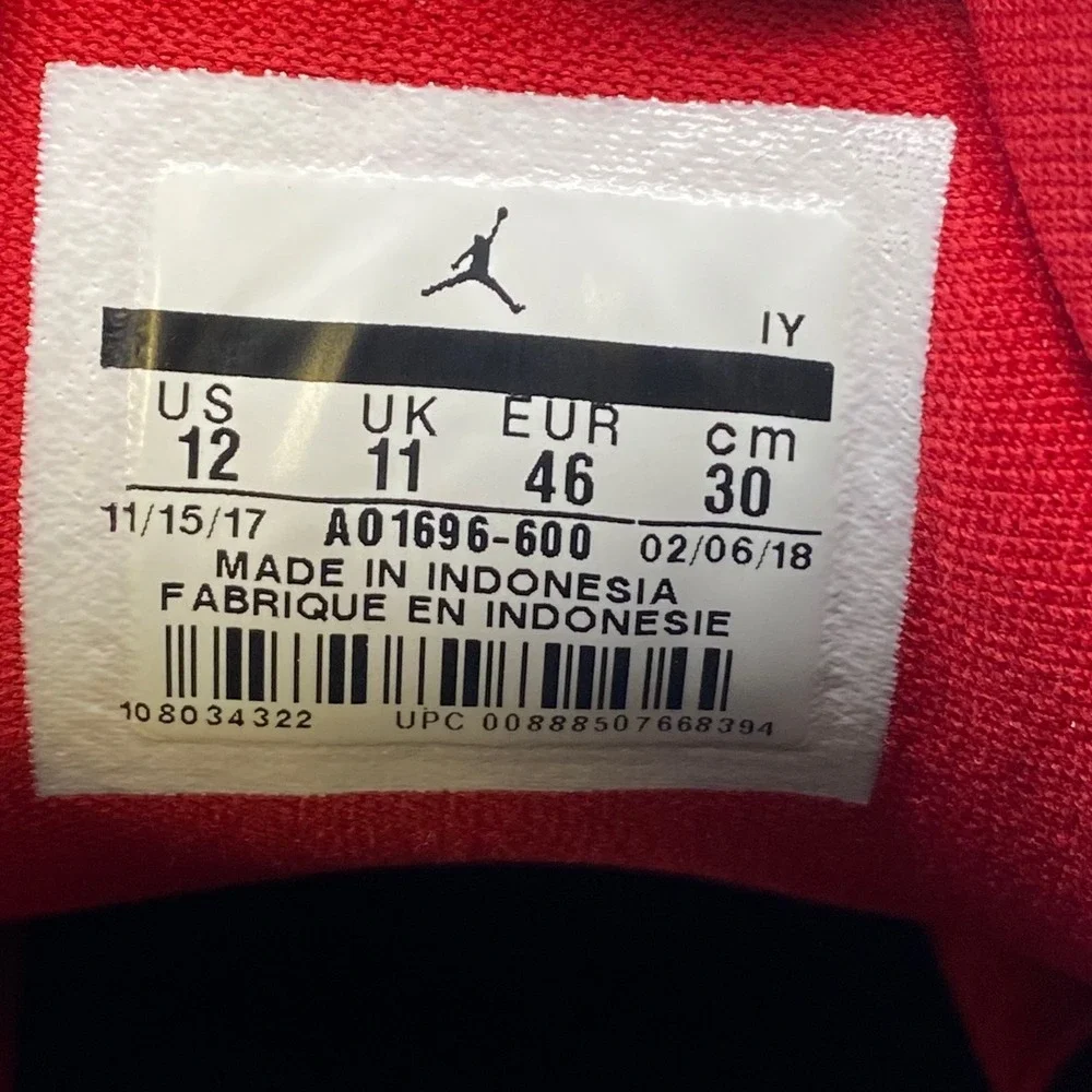 Nike Jordan Team Elite 2 Low Mens 12 Red Black Basketball Shoes AO1696-600